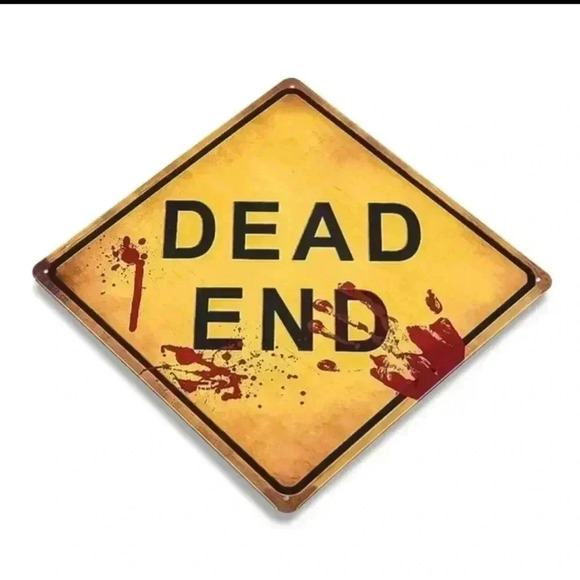 Metal Sign, 9.8"*9.8", DEAD END Warning Sign, Black On Yellow..NWT.. - Picture 2 of 4
